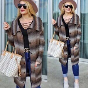 CAUSAL DOLLZ Button Down Cardigan - Brown